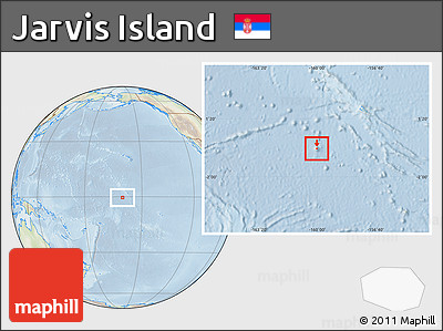 Physical Location Map of Jarvis Island, lighten