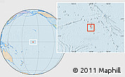 Political Location Map of Jarvis Island, lighten, land only