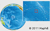 Political Location Map of Jarvis Island, physical outside