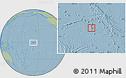 Political Location Map of Jarvis Island, savanna style outside, hill shading