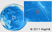 Political Location Map of Jarvis Island, shaded relief outside