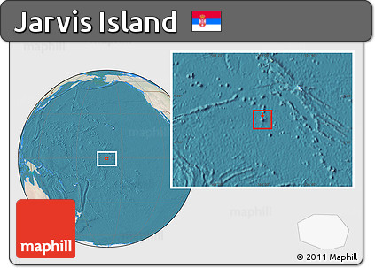 Satellite Location Map of Jarvis Island, lighten, land only