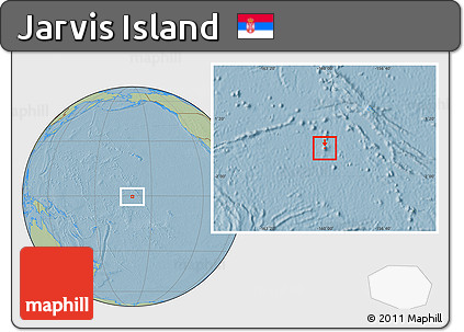 Satellite Location Map of Jarvis Island, savanna style outside, hill shading