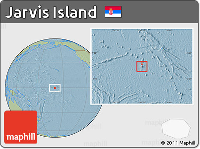 Satellite Location Map of Jarvis Island, savanna style outside, hill shading
