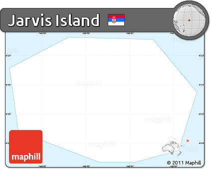 Gray Simple Map of Jarvis Island