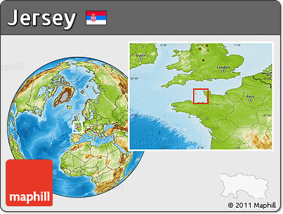 Blank Location Map of Jersey, physical outside