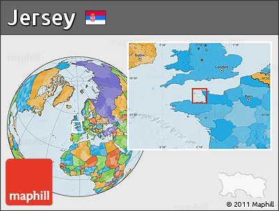 Blank Location Map of Jersey, political outside