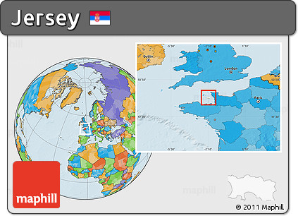 Blank Location Map of Jersey, political outside