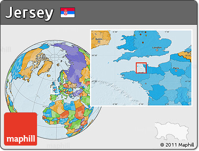 Blank Location Map of Jersey, political outside