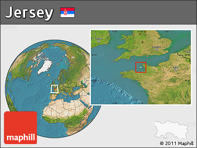 Blank Location Map of Jersey, satellite outside