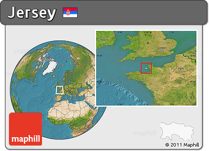 Blank Location Map of Jersey, satellite outside