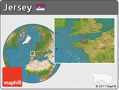 Blank Location Map of Jersey, satellite outside
