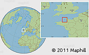 Flag Location Map of Jersey, savanna style outside