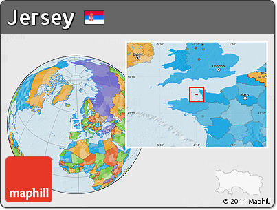 Political Location Map of Jersey