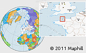 Political Location Map of Jersey, highlighted continent
