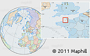 Political Location Map of Jersey, lighten