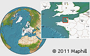 Satellite Location Map of Jersey, highlighted continent