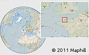 Satellite Location Map of Jersey, lighten