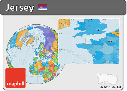 Satellite Location Map of Jersey, political outside