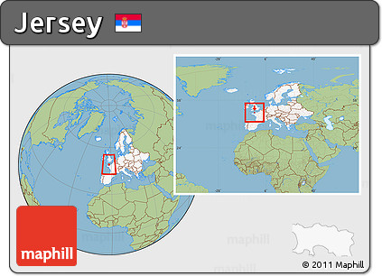 Savanna Style Location Map of Jersey, highlighted continent, within the entire continent