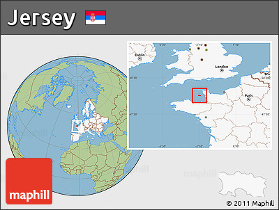 Savanna Style Location Map of Jersey, highlighted continent