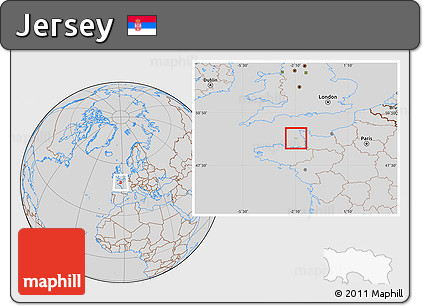 Savanna Style Location Map of Jersey, lighten, desaturated