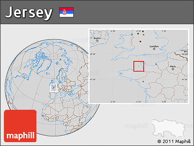 Savanna Style Location Map of Jersey, lighten, desaturated