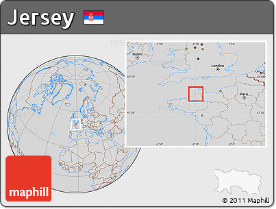 Savanna Style Location Map of Jersey, lighten, desaturated