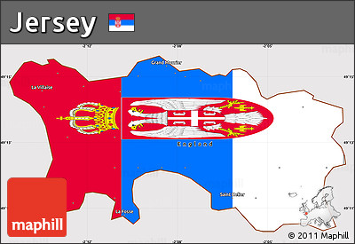 Flag Simple Map of Jersey, flag rotated