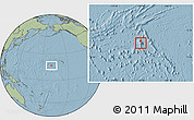 Blank Location Map of Johnston Atoll, savanna style outside, hill shading outside
