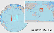 Gray Location Map of Johnston Atoll, within the entire continent