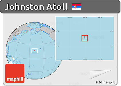 Gray Location Map of Johnston Atoll, highlighted continent