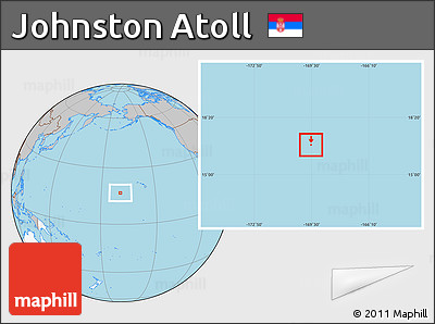Gray Location Map of Johnston Atoll, highlighted continent