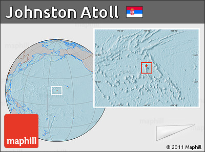Gray Location Map of Johnston Atoll, hill shading outside