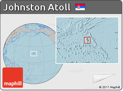 Gray Location Map of Johnston Atoll, hill shading outside