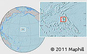 Gray Location Map of Johnston Atoll, hill shading