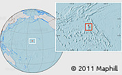 Gray Location Map of Johnston Atoll, lighten, desaturated, land only, hill shading