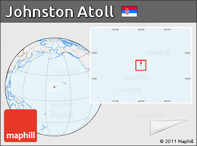 Gray Location Map of Johnston Atoll, lighten