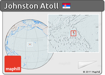 Gray Location Map of Johnston Atoll, lighten, hill shading