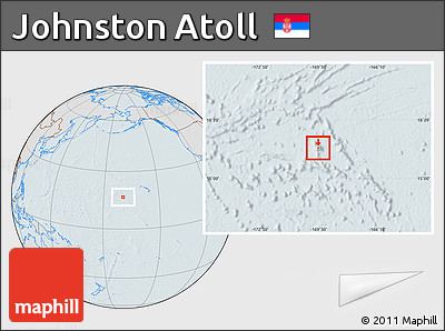 Gray Location Map of Johnston Atoll, lighten, hill shading