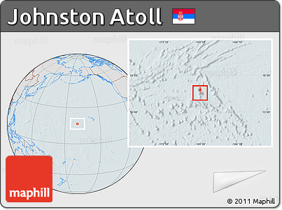 Gray Location Map of Johnston Atoll, lighten, hill shading