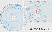 Gray Location Map of Johnston Atoll, lighten, hill shading
