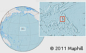 Gray Location Map of Johnston Atoll, lighten, land only, hill shading