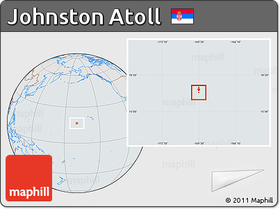 Gray Location Map of Johnston Atoll, lighten, semi-desaturated
