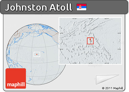Gray Location Map of Johnston Atoll, lighten, semi-desaturated, hill shading
