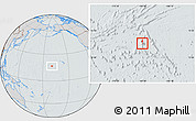 Gray Location Map of Johnston Atoll, lighten, semi-desaturated, hill shading