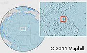 Gray Location Map of Johnston Atoll, lighten, semi-desaturated, land only, hill shading