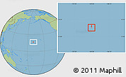 Gray Location Map of Johnston Atoll, savanna style outside, hill shading inside