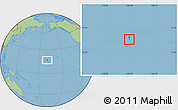 Gray Location Map of Johnston Atoll, savanna style outside