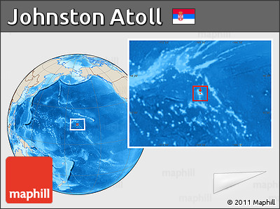 Gray Location Map of Johnston Atoll, shaded relief outside, hill shading